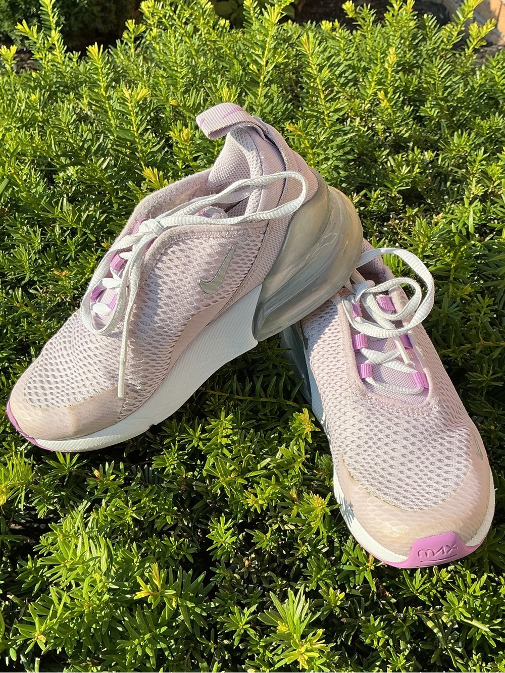 Nike Air Max 270 Girls Shoes Purple Pink Metallic Silver IH0415-530 Size 13C